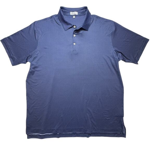 Peter Millar Men’s Summer Comfort Polo Shirt Navy Geometric Golf Size XL - Picture 1 of 10